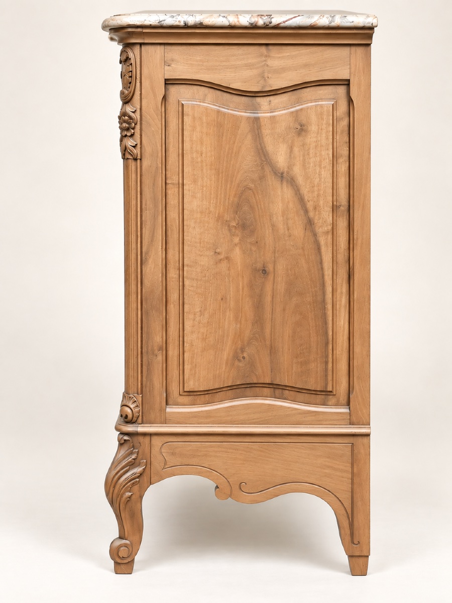 Louis XV-style Rocaille Chest Of Drawers In Carved Walnut-photo-4