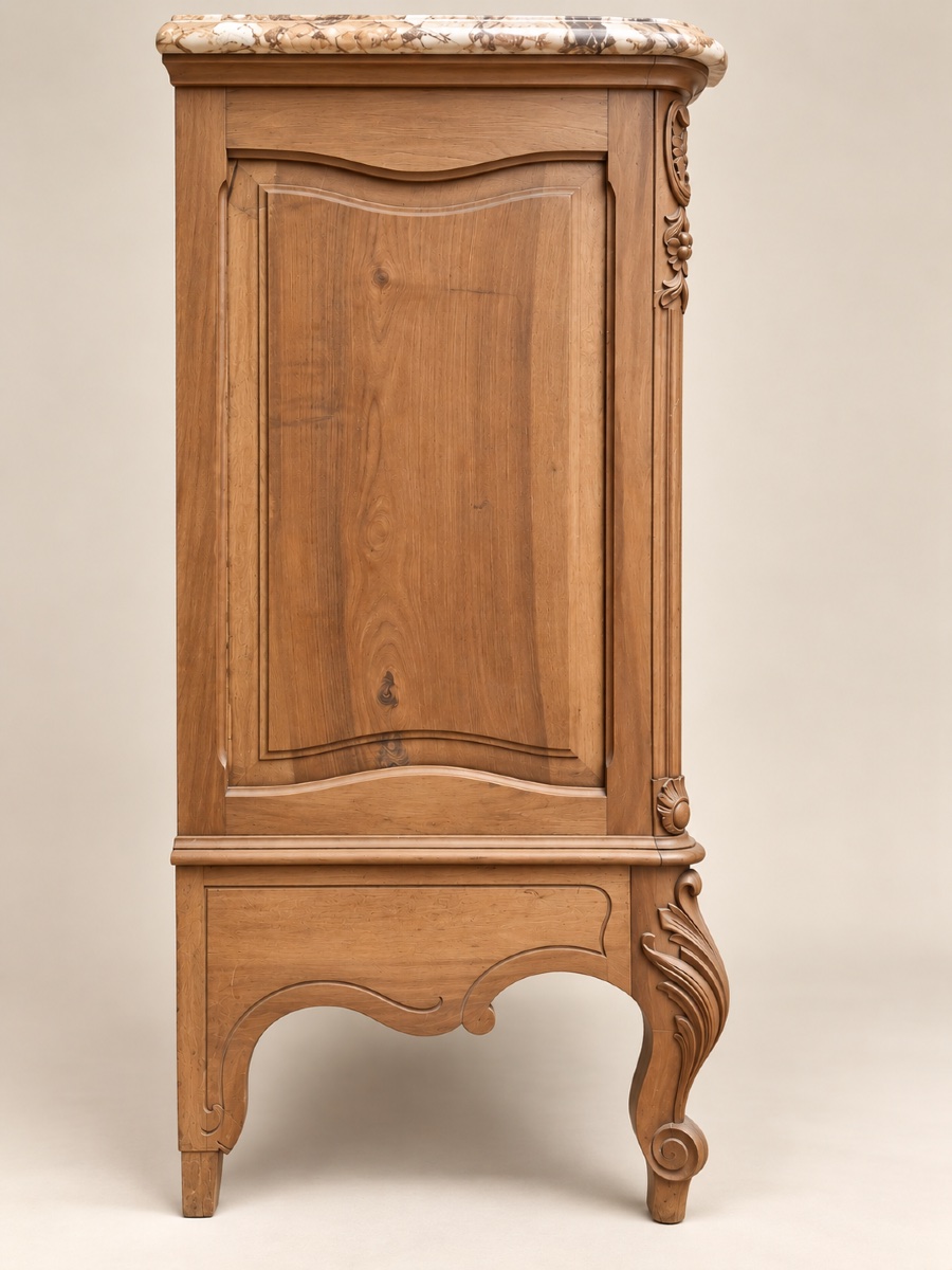 Louis XV-style Rocaille Chest Of Drawers In Carved Walnut-photo-3