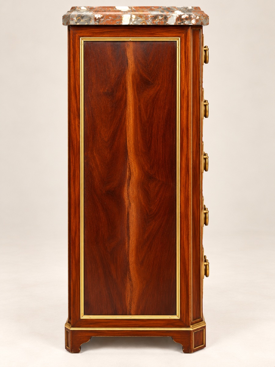 Chiffonnier de style Louis XVI en acajou -photo-1