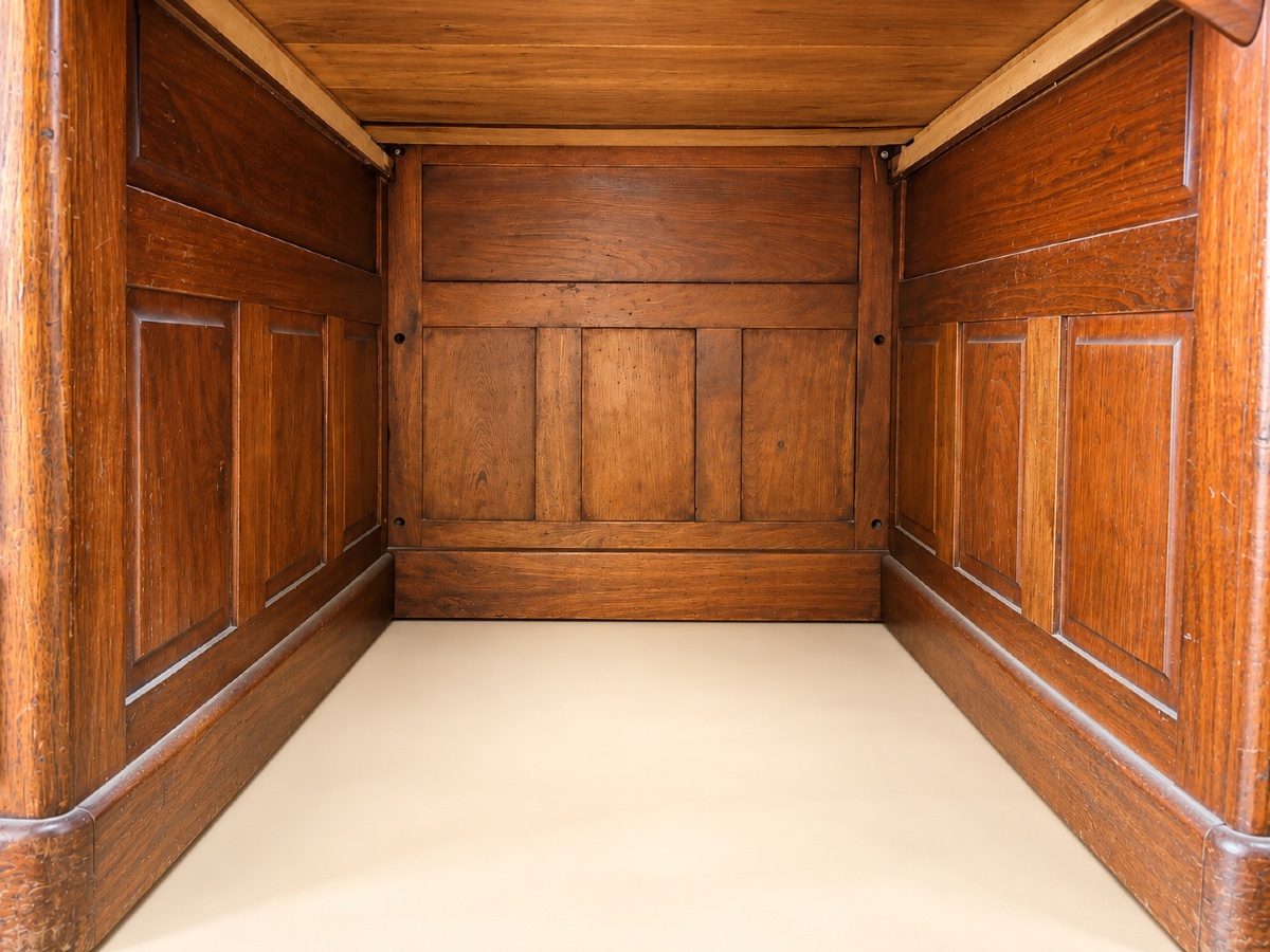 Walnut-wood Cabinet-style Ministerial Desk -photo-3