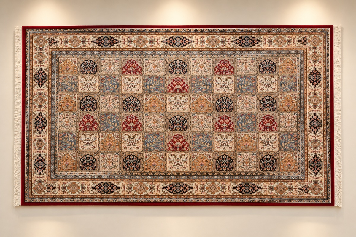 Indo-persian-style Cashmere Rug With Garden Motifs, 320/247 Cm 