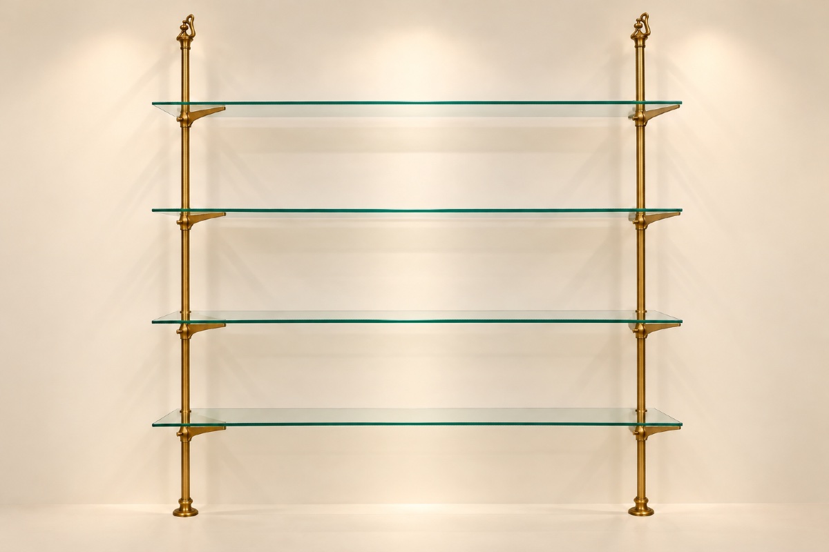 "siegel" Brass And Glass Bar Shelf