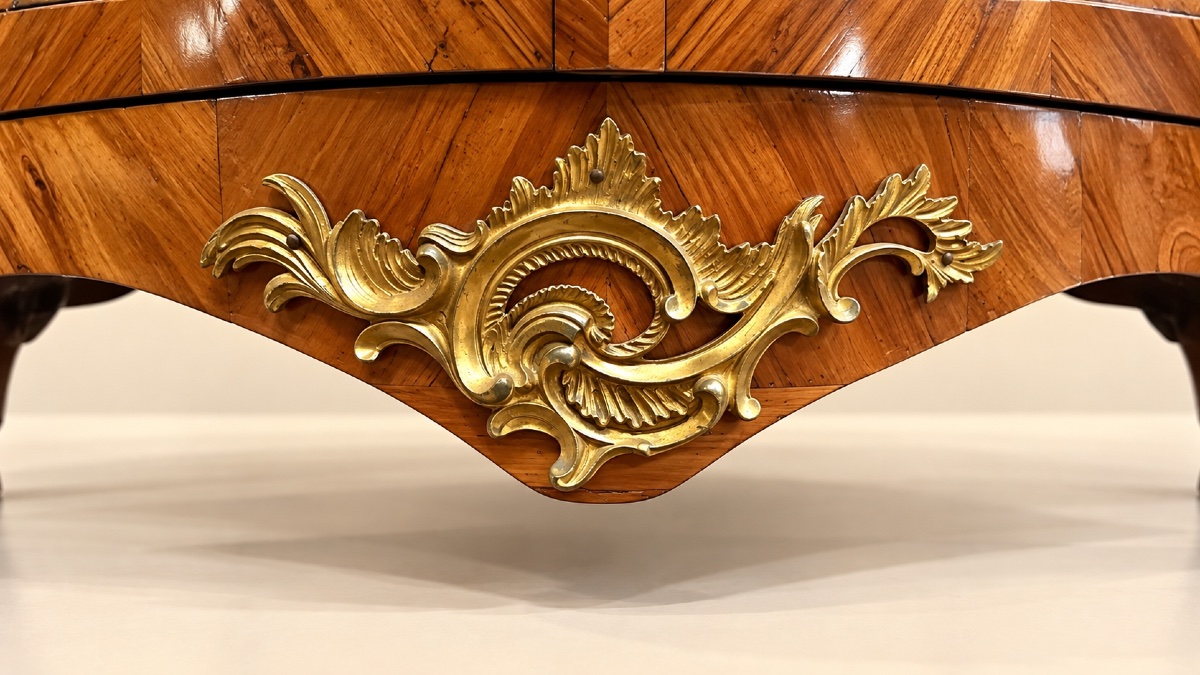 Encoignure d'époque Louis XV en marqueterie -photo-2