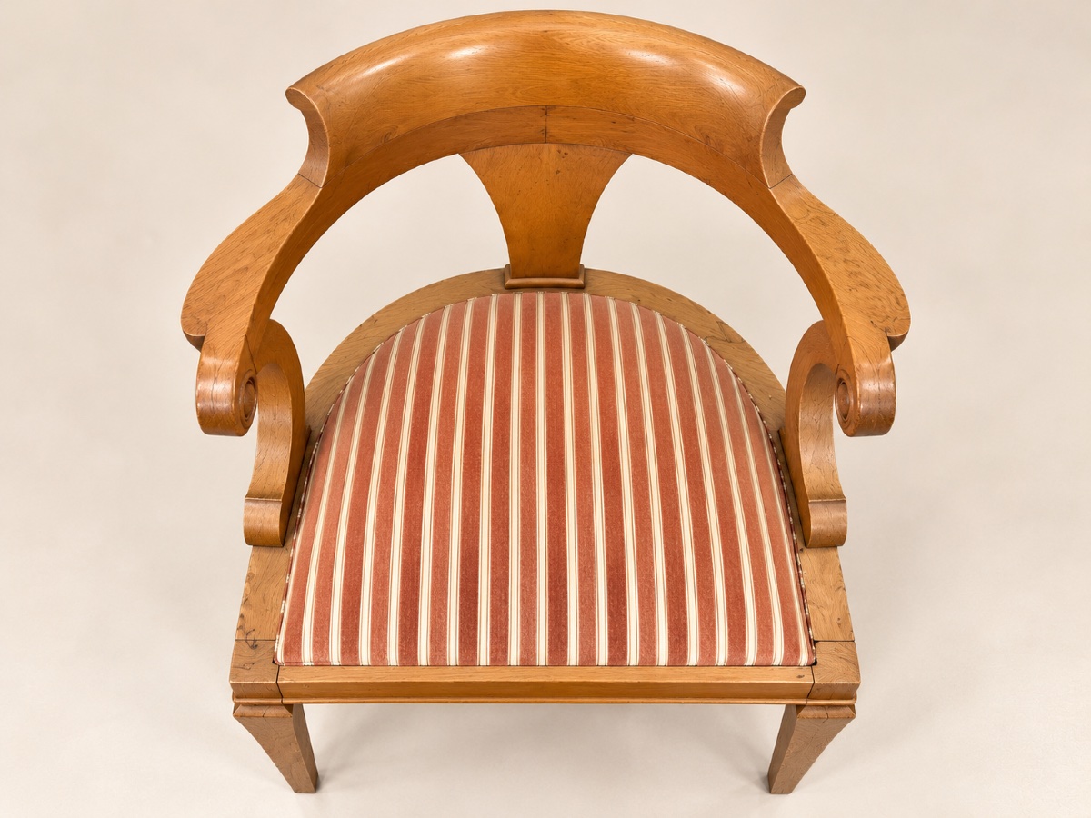 Suite de 12 fauteuils de style Empire - Néoclassique en chêne massif -photo-4