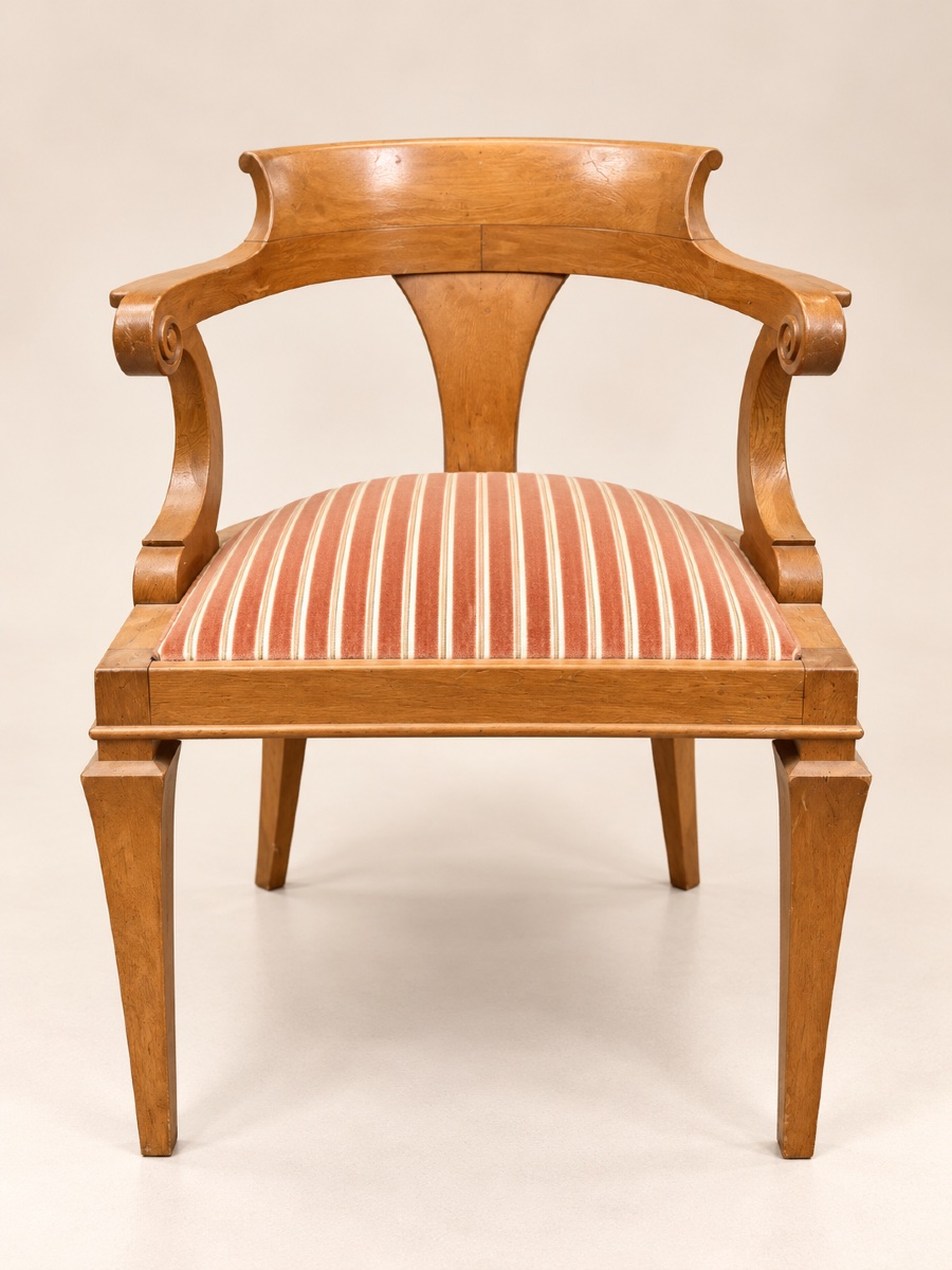 Suite de 12 fauteuils de style Empire - Néoclassique en chêne massif -photo-3