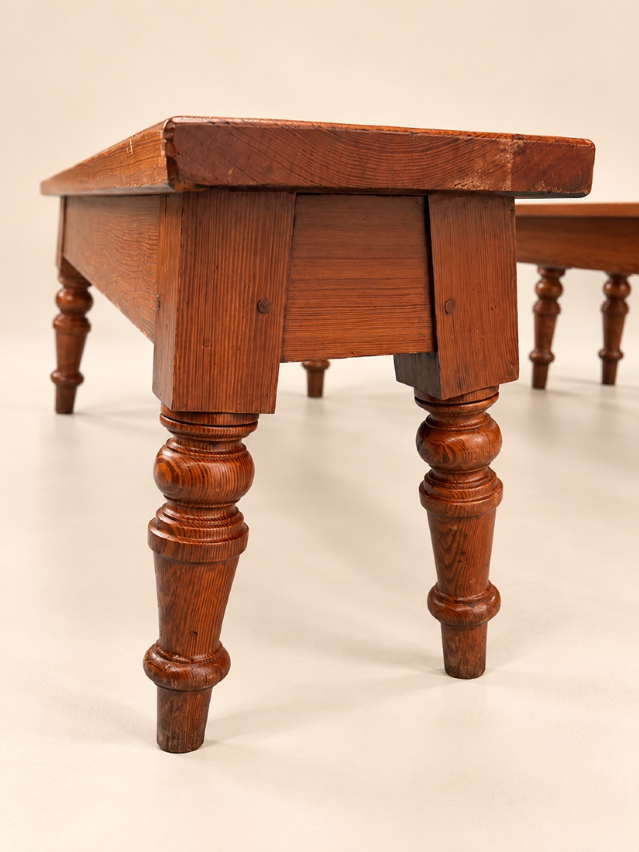 Louis Philippe-style Farmhouse Table With Two Benches-photo-2