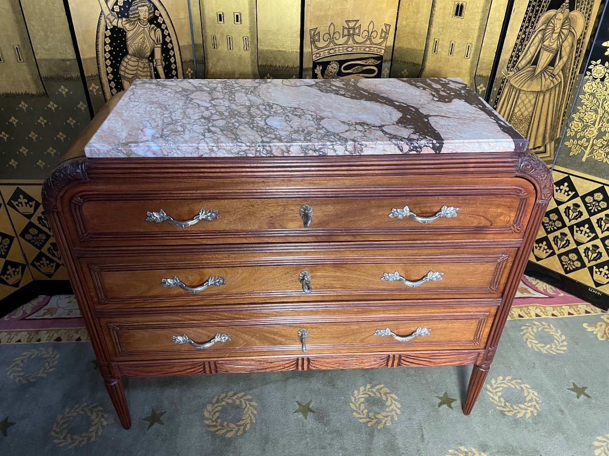 Mahogany Chest Of Drawers Art Deco Period-photo-6