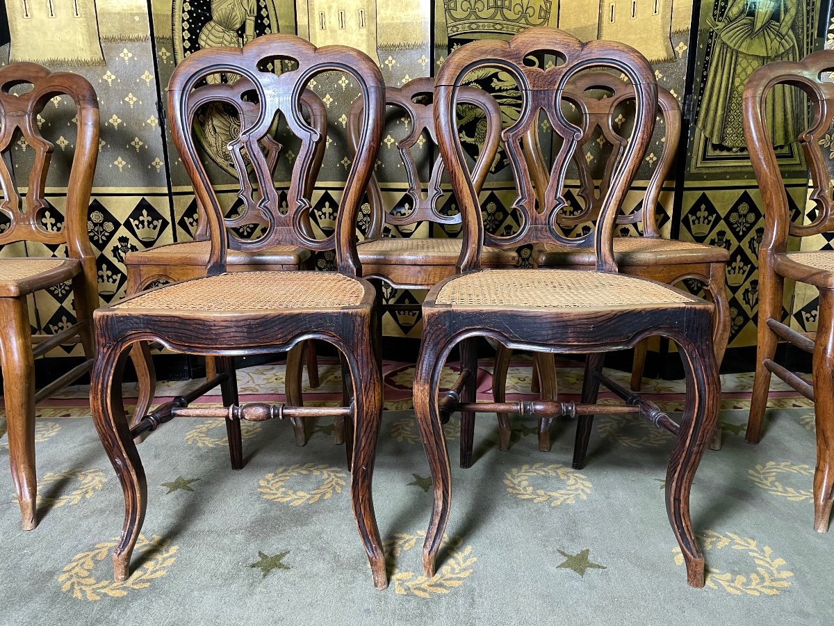 7 Louis Philippe Cane Chairs-photo-3