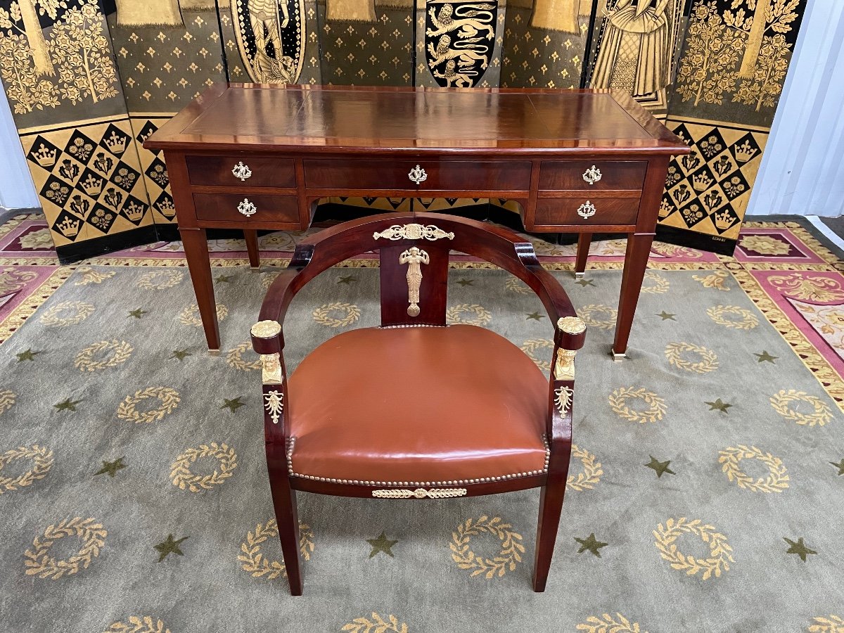 Bureau Louis XVI  Et Son Fauteuil 