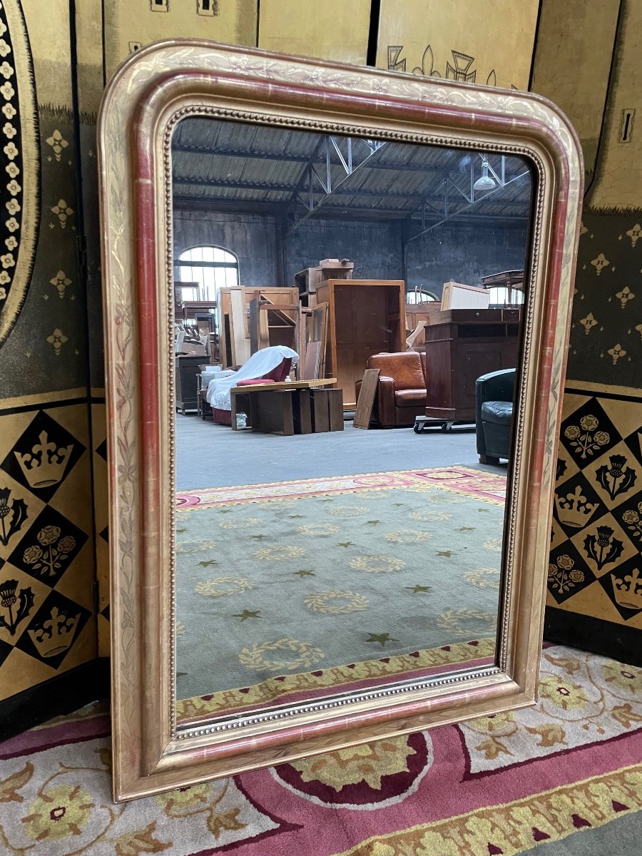 Louis Philippe Mirror With Gold Leaf-photo-2