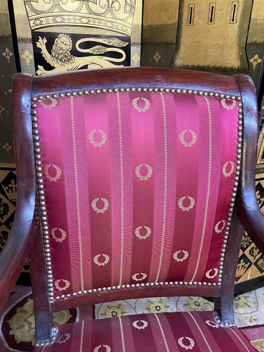 Pair Of Restoration Period Armchairs-photo-3