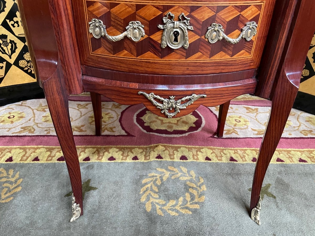 Transition Style Chiffonier In Cube Marquetry-photo-4