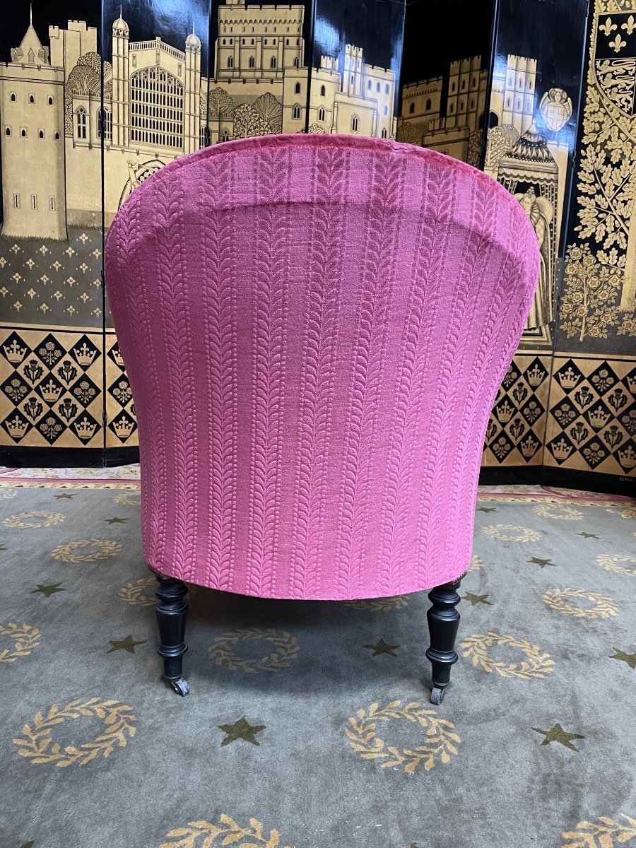 Crapaud Napoleon III Pink Velvet Daybed-photo-3