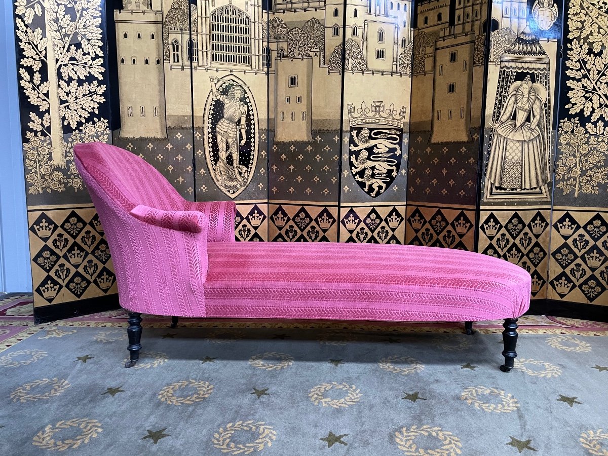 Crapaud Napoleon III Pink Velvet Daybed-photo-4