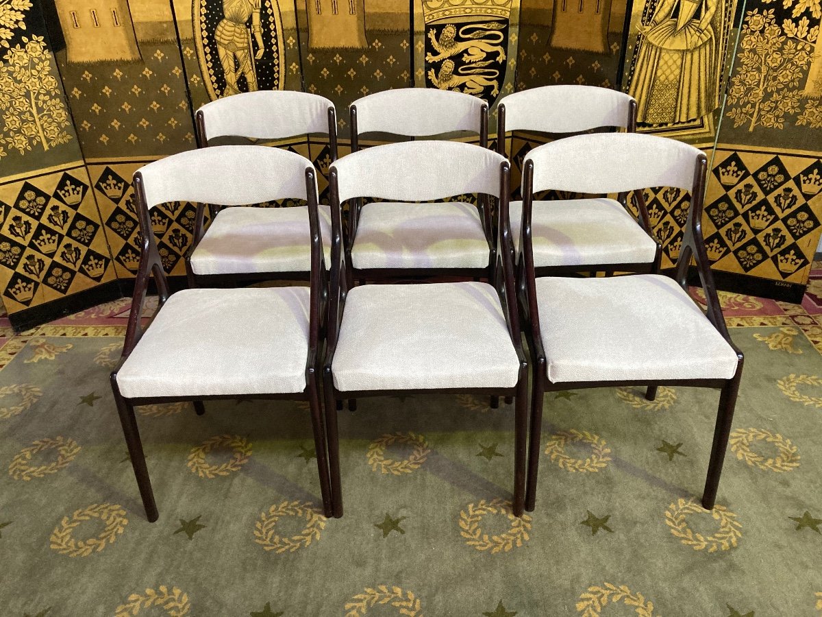 6 Chairs 70's Mahogany 