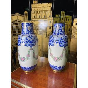 Paire De Vases Limoges 