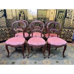 Suite Of 6 Louis Philippe Walnut Chairs