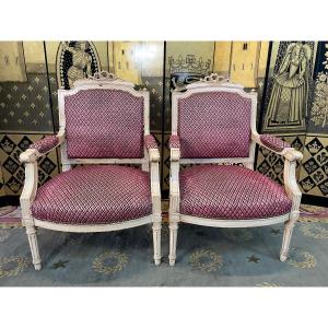 Paire De Fauteuils De Style Louis XVI