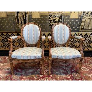 Pair Of Louis XVI Style Armchairs