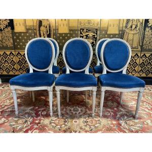 Suite Of 6 Louis XVI Style Medallion Chairs