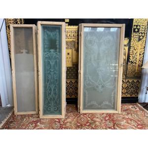 Set Of Old Acid Etched Windows