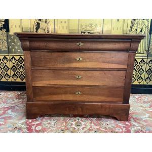 Louis Philippe Period Commode In Solid Walnut