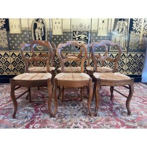 Suite Of 6 Louis Philippe Paillée Chairs