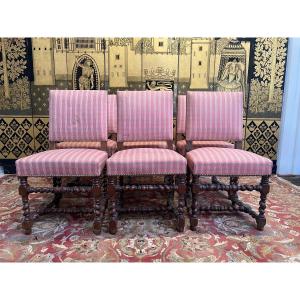 Suite Of 6 Louis XIII Style Chairs