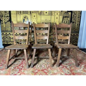 Suite Of 6 Savoyard Chairs In Solid Oak