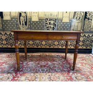 Louis Philippe Style Flat Desk With Zippers 