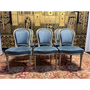 Suite De 6 Chaises De Style Louis XVI 