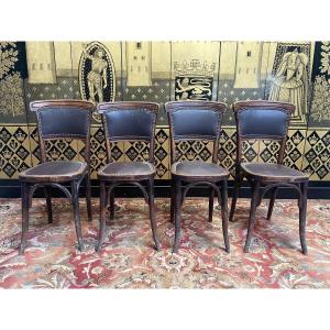 Suite De 4 Chaises De Bistrot Kohn Pas Thonet