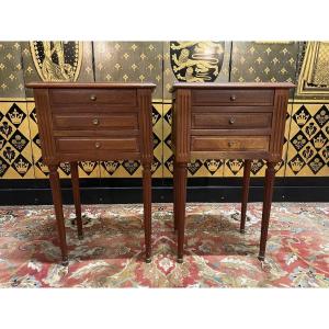 Pair Of Louis XVI Style Bedside Tables 