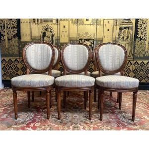 Suite Of 6 Louis XVI Style Medallion Chairs