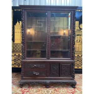 Bibliothèque - Vitrine De Style Asiatique / Chinoise