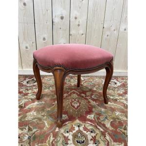 Repose- Pieds De Style Louis XV En Velours Rose 