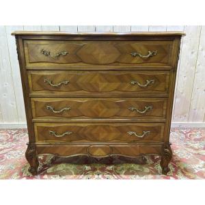 Commode En Noyer De Style Louis XV / Rocaille 