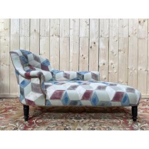 Méridienne Napoléon III tissu moderne 