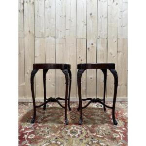 Paire de tables de chevets / sellettes / bouts de canapé style Louis XV Régence 