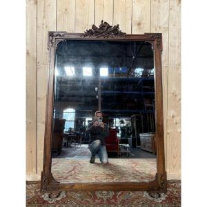 Napoleon III Mirror In Carved Walnut