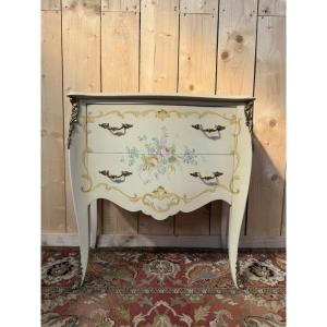 Louis XV Style Painted Child's Chest Of Drawers 