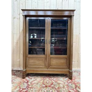 Bookcase - Empire Style Mahogany Display Cabinet With Detached Columns 