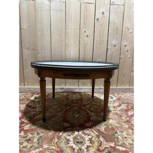 Table basse bouilllote de style Louis XVI marbre de carrare 