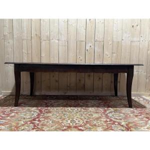 Table de ferme de style Louis XV en chêne massif 228 cm