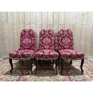 Suite de 6 chaises époque Napoléon III en acajou 