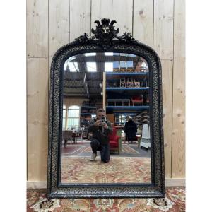 Miroir époque Napoléon III fronton Lion