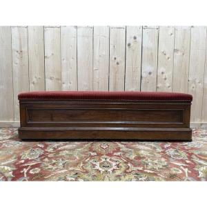 Louis Philippe Period Storage Bench In Solid Oak