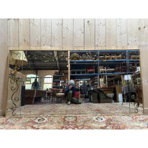 Miroir vénitien de bistrot - brasserie en verre églomisé Art Nouveau