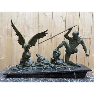 Regule Déco "man Hunting An Eagle"