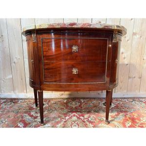 Louis XVI Style Mahogany Half-moon Commode 